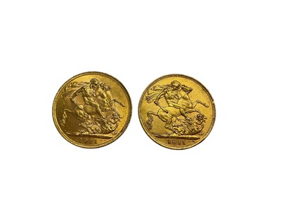 Lot 506 - G.B. - Gold Sovereigns George V 1911 x 2 GVF-AEF (2 coins)