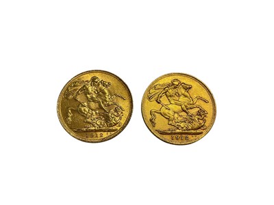 Lot 511 - G.B. - Gold Sovereigns George V 1912 x 2 GVF-AEF (2 coins)
