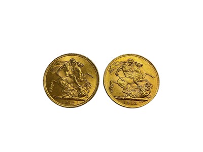 Lot 512 - G.B. - Gold Sovereigns George V 1912 & 1913 AEF (2 coins)