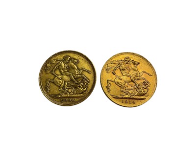 Lot 514 - G.B. - Gold Sovereigns Victoria OH 1895M & George V 1914 GF-AVF (2 coins)