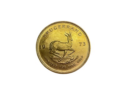 Lot 520 - South Africa - Gold 1oz Fine Krugerrand 1973 AU (1 coin)