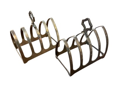Lot 53 - Pair of silver toast racks