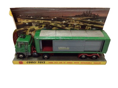 Lot 1956 - Corgi Major Ford Tilt Cab "H" Series with detachable trailer, boxed (poor) No.1137 and Dinky McClaren MSA Can Am No.223 and Bedford AA Van No.412, both boxed (3)