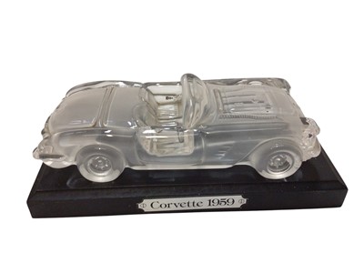 Lot 1964 - Glass Corvette 1959 desk display, Burago Mercedes Benz SSK and other diecast vehicles (1 box)