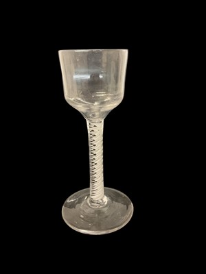 Lot 83 - 18th century opaque twist wine glass