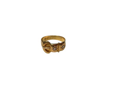 Lot 184 - Victorian 18ct gold diamond set buckle ring