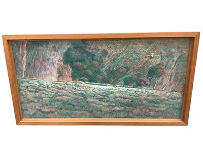 Lot 689 - Milan Ivanic, mixed media, South Downs, near the Devil's Dyke