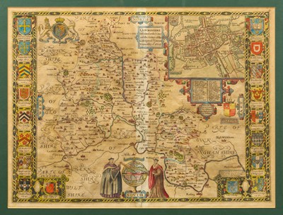 Lot 937 - John Speed 17th century engraved map of Oxfordshire