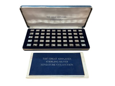 Lot 535 - G.B. - Franklin Mint The Great Airplanes sterling silver miniature medallion commemorative collection