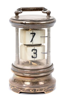 Lot 729 - Unusual Edwardian silver cased ‘Ticket-Clock’ timepiece
