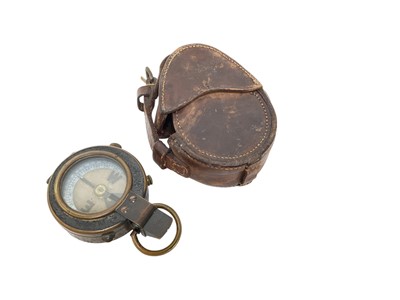 Lot 716 - First World War Verner's pattern compass, by J. Hicks London No. 8512, dated 1913, in brown leather field service case stamped J. B. Brooks & Co Ltd, 1913.