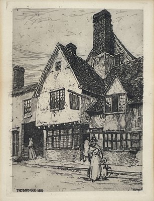 Lot 101 - Frederick Landseer Griggs (1876-1938) etching - The Boot Inn 1889, signed in the plate and dated (18) 98, plate size 9.1 x 12.7cm