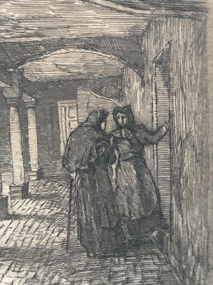 Lot 104 - Frederick Landseer Griggs (1876-1938) etching - The Biggin, signed in the plate and dated (18) 98, plate size 17.5 x 14.9cm