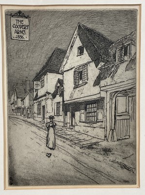 Lot 102 - Frederick Landseer Griggs (1876-1938) etching - The Coopers Arms 1886, signed in the plate, plate size 14.7 x 19.8cm