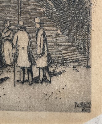 Lot 105 - Frederick Landseer Griggs (1876-1938) etching - The Market Place, signed in the plate and dated 1898, plate size 20.3 x 13.8cm