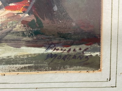 Lot 110 - Phyllis Morgans (1911-2001) oil - Anchorage on the Orwell, signed, 1971, 23cm x 34cm, in glazed frame