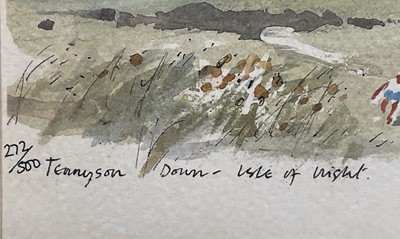 Lot 111 - Hugh Casson (1910-1999) limited edition print - Tennyson Down, Isle of Wight, numbered 272 of 500, signed in pencil, 22cm x 29cm, in glazed frame