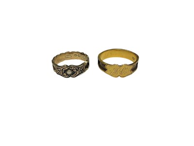 Lot 156 - Two Victorian gold mourning rings