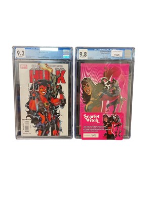 Lot 1626 - CGC universal graded 9.8 Scarlet Witch #1 (Comic mint edition) together with CGC universal graded 9.2 Hulk #16 (Marvel comics 12/09)
