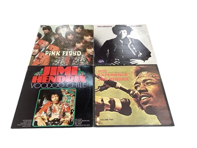 Lot 2326 - Box of LP records and 45s including Jimi Hendrix, Bob Dylan, Velvet Underground etc