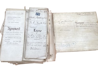 Lot 1486 - Group of 19th and early 20th century Indentures including Mortgages, Leases, Agreements, various counties plus City of London.