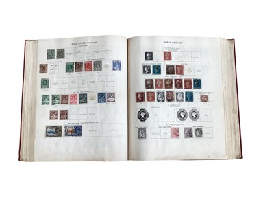 Lot 1415 - Stamps - Red New Ideal Album mint and used selection including British Guiana, Canada, Hong Kong, India and States, Rhodesia and others, album is a little remaindered