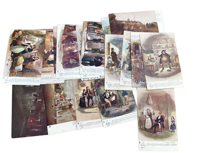 Lot 1476 - Postcards selection to include Raphael Tucks in Dickens Land Series (42) good range of Graydon topographical cards and others, all periods (qty)