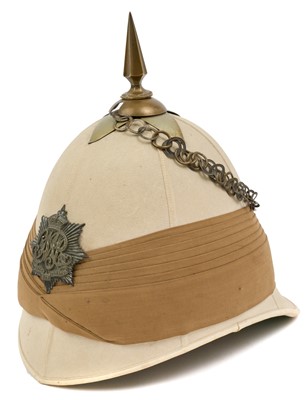 Lot 110 - Rare Victorian Calcutta Mounted Rifles Officer's Pith Helmet