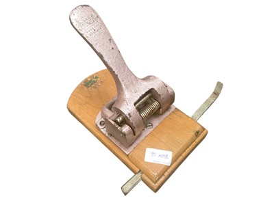Lot 2466 - Mixed boxed lot incl. mid-century hole punch, turned candlesticks, bowling woods, antlers