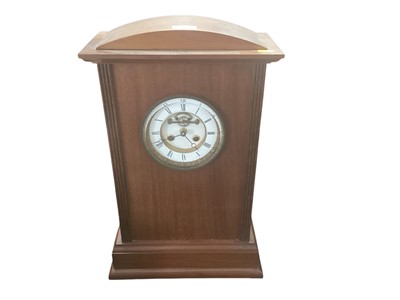 Lot 2464 - Architectural mantel clock with French movement & mercurial pendulum