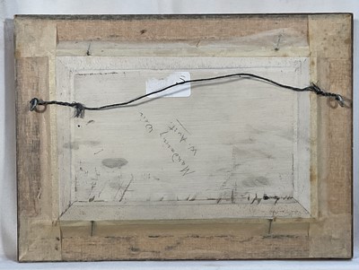 Lot 9 - Harold Day, mixed media, 'Perth W. A. From Sandringham Hotel, signed and inscribed, 11 x 21cm, together with another titled Mandering Weir, both framed (2)