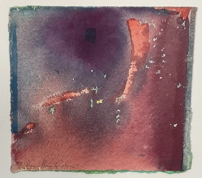 Lot 65 - Peter Partington watercolour - Abstract, signed, 15cm x 16cm, in glazed frame