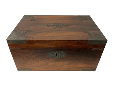 Lot 895 - Large 19th century Anglo-Indian teak and brass mounted box