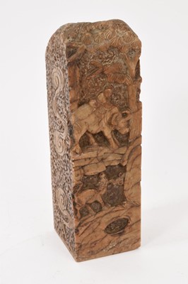 Lot 962 - Large Chinese carved soapstone seal