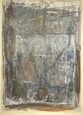 Lot 50 - Kathryn Hunt (contemporary) mixed media - Studio Window, signed 84 x 59cm, glazed frame. Royal Academy Summer Exhibition label verso for 1993