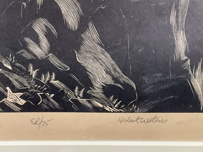 Lot 44 - Herbert Ogden Waters 1903-1996), wood engraving, Mt. Liberty, The Summit, signed and inscribed numbered from an edition of 75, 16 x 35cm, glazed frame