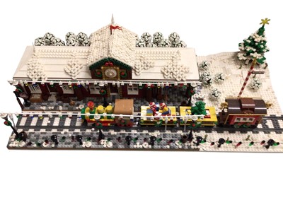 Lot 2040 - Two constructed Lego Railway Platform scenes (2)