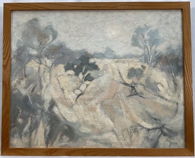 Lot 1209 - Diana Marsden (b.1943) oil on board, Winter Heathland, signed and titled verso, 40cm x 50cm, framed