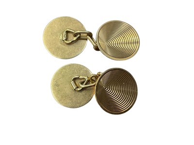Lot 209 - Pair of French gold cuff link, collection of other cuff links, cigar cutter