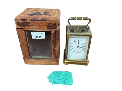 Lot 2620 - Late 19th century French carriage clock