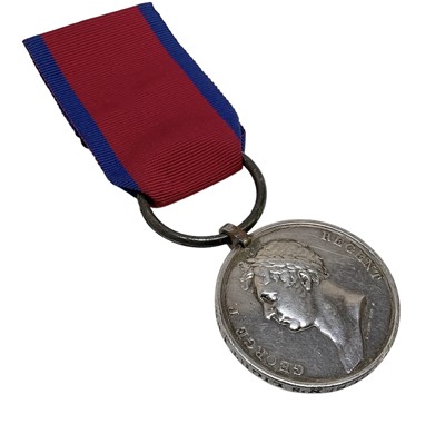 Lot 25 - Waterloo medal named to William Jones 16th or Queen's Light Drag. Together with some printed research.