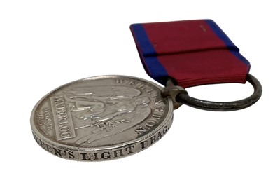 Lot 25 - Waterloo medal named to William Jones 16th or Queen's Light Drag. Together with some printed research.