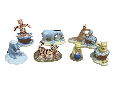Lot 1227 - Royal Doulton Bathtime Collection Winnie The Pooh - Oh Dear! Bathtime's Here WP59, A Clean Bear is a Happy Bear WP49, Tigger's Splash Time WP58 and A Clean Little Roo is Best WP54, all boxed, th...