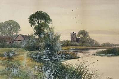 Lot 267 - F. G. Fraser (1879-1931) watercolour - Near Bury on the Arun, signed, 34cm x 54cm, glazed frame