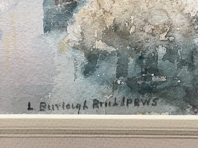 Lot 93 - Louis Burleigh Bruhl (1861-1942) watercolour - 'Below Maldon, an Essex estuary', signed, exhibition label verso, together with another of Beccles, in glazed frames