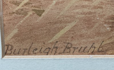 Lot 93 - Louis Burleigh Bruhl (1861-1942) watercolour - 'Below Maldon, an Essex estuary', signed, exhibition label verso, together with another of Beccles, in glazed frames