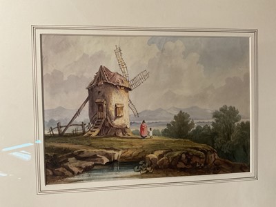 Lot 688 - Paul Sandby Mann (1773-1845) monochrome cottage scene, and two other 19th century watercolours