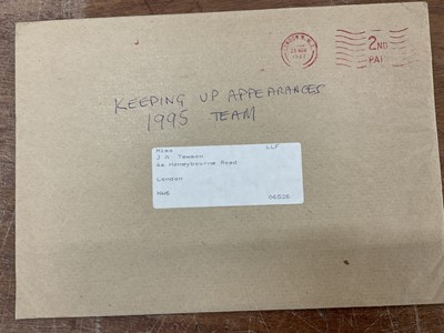 Lot 1448 - Keeping up Appearances - material relating to the popular long-running BBC sit-com (1990-1995) including embossed publicity flyer and private photos of the cast. Provenance