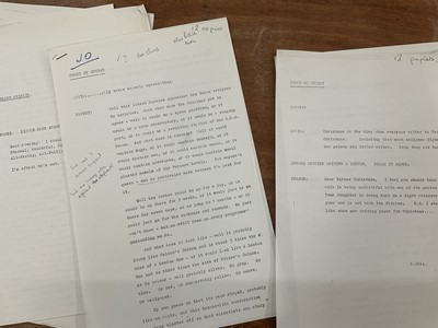 Lot 1442 - Eleven 1960s scripts for The Frost Report by Eric Idle, sketches starring Ronnie Barker, Ronnie Corbett, John Cleese, Josephine Tewson, Roy Kinnear. Provenance: Josephine Tewson Collectio...