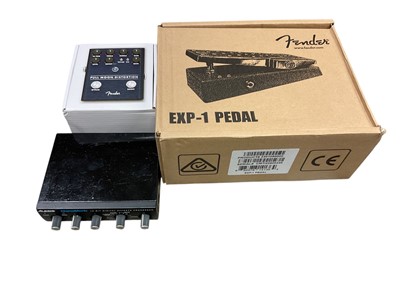 Lot 2320 - Fender full moon distortion pedal - Fender EXP-1 Expression pedal both boxed and unused Alesis Nanoverb digital effects processor